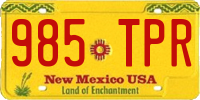 NM license plate 985TPR