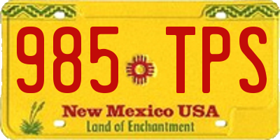NM license plate 985TPS