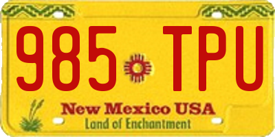 NM license plate 985TPU