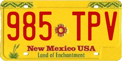 NM license plate 985TPV