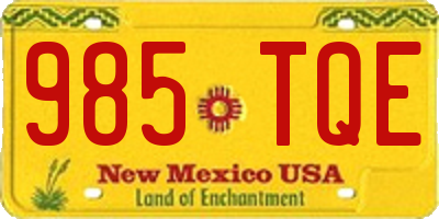 NM license plate 985TQE