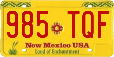 NM license plate 985TQF