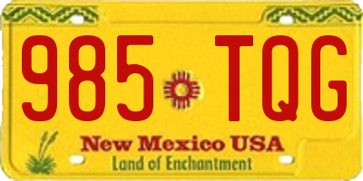 NM license plate 985TQG