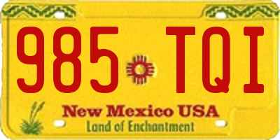 NM license plate 985TQI