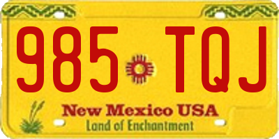 NM license plate 985TQJ