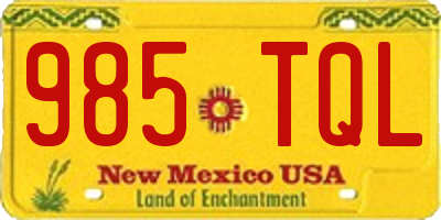 NM license plate 985TQL