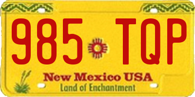 NM license plate 985TQP