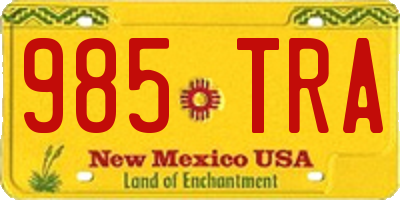 NM license plate 985TRA