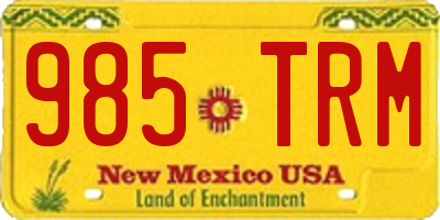 NM license plate 985TRM