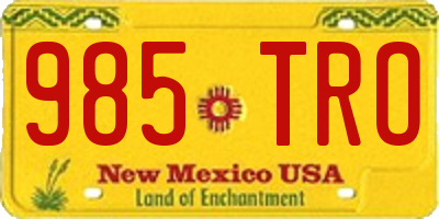 NM license plate 985TRO