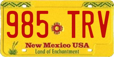 NM license plate 985TRV