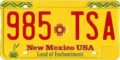 NM license plate 985TSA