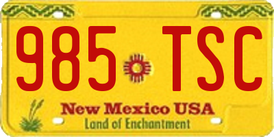 NM license plate 985TSC