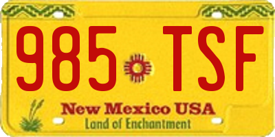 NM license plate 985TSF