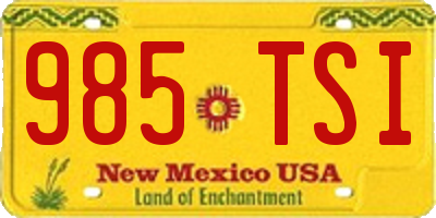 NM license plate 985TSI