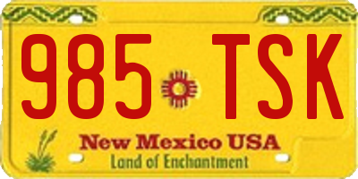 NM license plate 985TSK