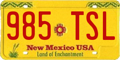 NM license plate 985TSL