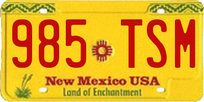 NM license plate 985TSM