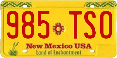NM license plate 985TSO