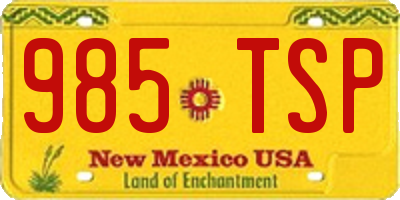 NM license plate 985TSP
