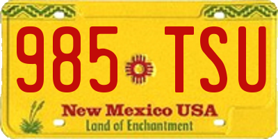 NM license plate 985TSU