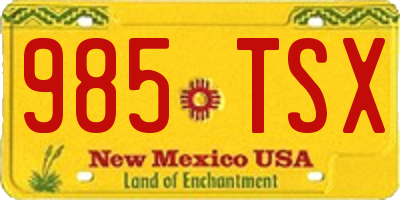 NM license plate 985TSX