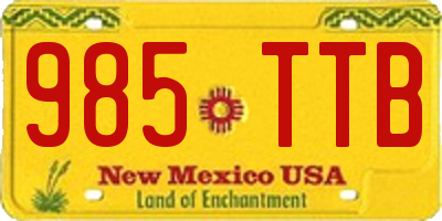 NM license plate 985TTB