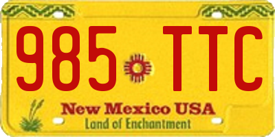 NM license plate 985TTC