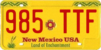 NM license plate 985TTF