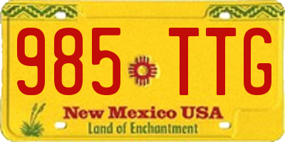 NM license plate 985TTG
