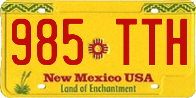 NM license plate 985TTH