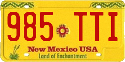 NM license plate 985TTI