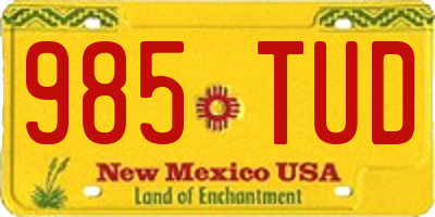 NM license plate 985TUD