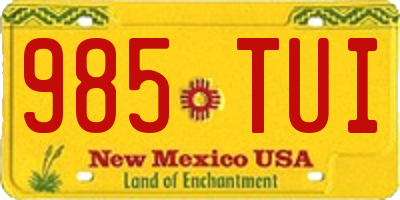NM license plate 985TUI