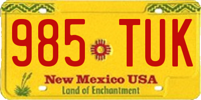NM license plate 985TUK