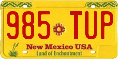 NM license plate 985TUP