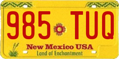 NM license plate 985TUQ