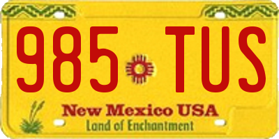 NM license plate 985TUS