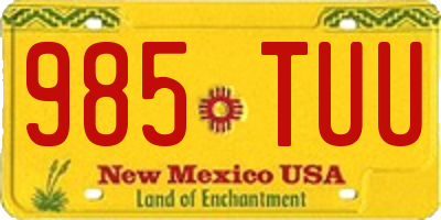 NM license plate 985TUU