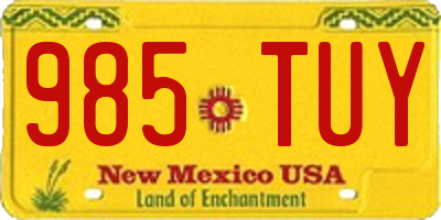 NM license plate 985TUY