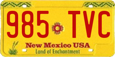 NM license plate 985TVC