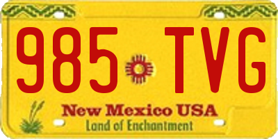 NM license plate 985TVG