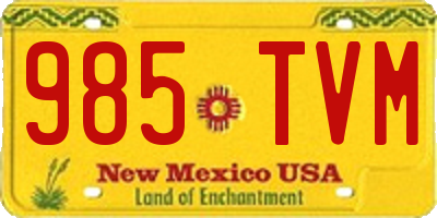 NM license plate 985TVM