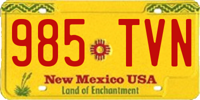NM license plate 985TVN