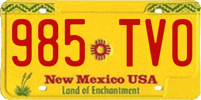 NM license plate 985TVO