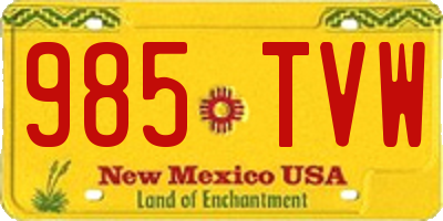 NM license plate 985TVW