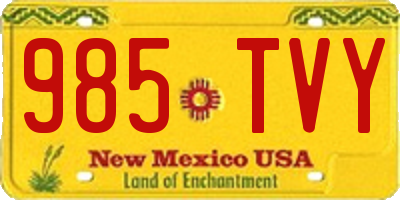 NM license plate 985TVY