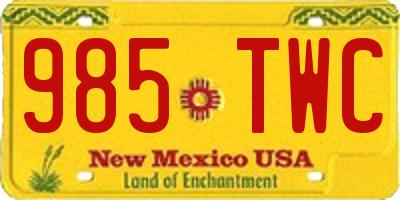NM license plate 985TWC