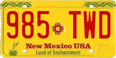 NM license plate 985TWD
