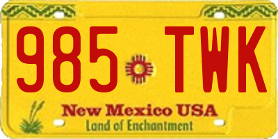 NM license plate 985TWK